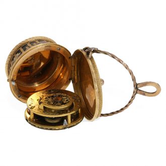 18 Carat gold and enamel Swiss basket form watch Circa 1810