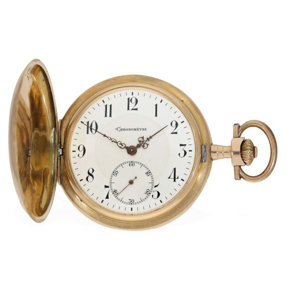 Large Swiss 14 carat gold chronometer pocket watch Circa 1900 Large Swiss 14 carat gold chronometer pocket watch Circa 1900