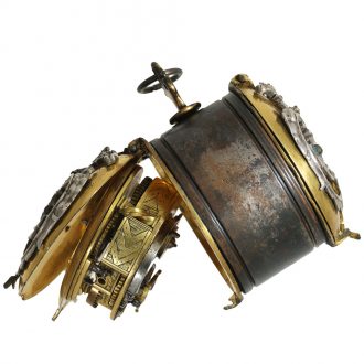 German iron and bronze Renaissance watch with sun dial Circa 1580