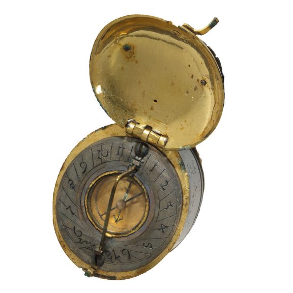 German iron and bronze Renaissance watch with sun dial Circa 1580 German iron and bronze Renaissance watch with sun dial Circa 1580