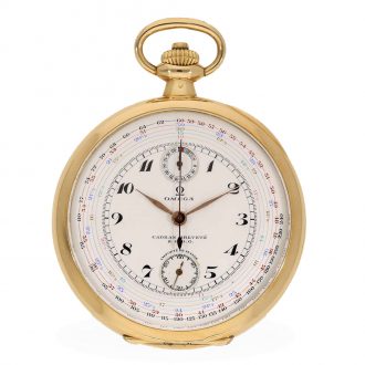 Swiss 18 carat gold chrono tachymeter with lever escapement Circa 1934