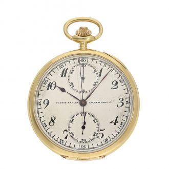 Swiss 18 carat gold open faced lever chronograph Circa 1920