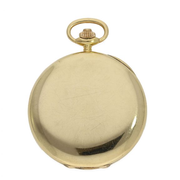Swiss 18 carat gold open faced lever chronograph Circa 1920 Swiss 18 carat gold open faced lever chronograph Circa 1920