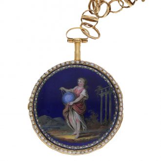 French 18 Carat gold and enamel verge watch Circa 1770