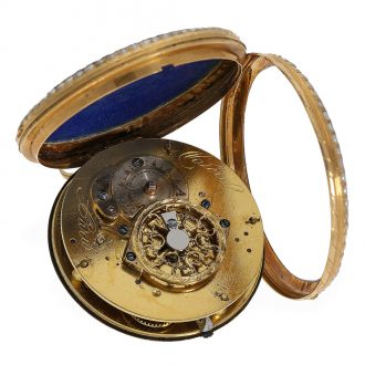French 18 Carat gold and enamel verge watch Circa 1770