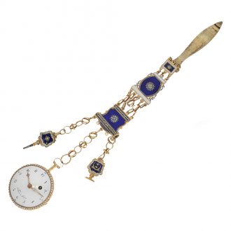French 18 Carat gold and enamel verge watch Circa 1770