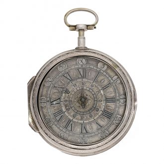 Impressive Swiss silver pair cased verge watch Circa 1685