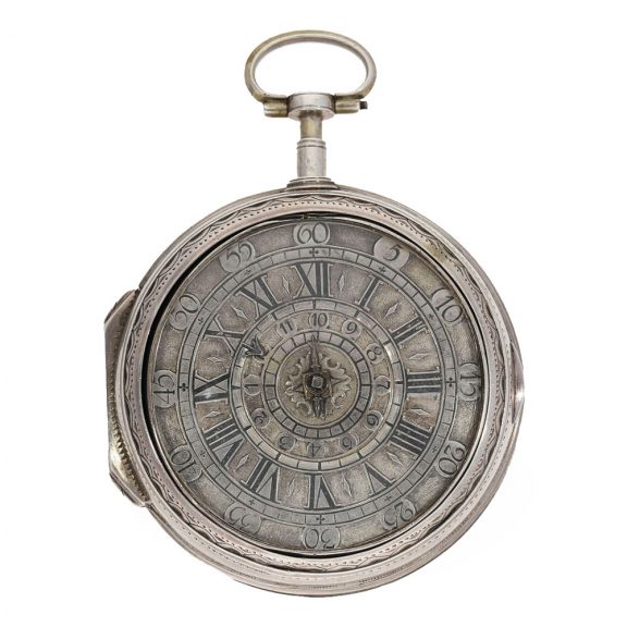 Impressive Swiss silver pair cased verge watch Circa 1685