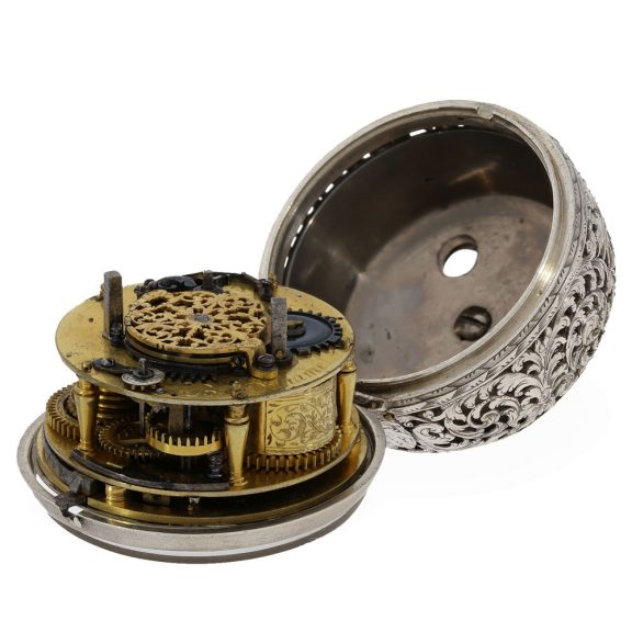 Impressive Swiss silver pair cased verge watch Circa 1685 Impressive Swiss silver pair cased verge watch Circa 1685