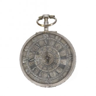 Impressive Swiss silver pair cased verge watch Circa 1685
