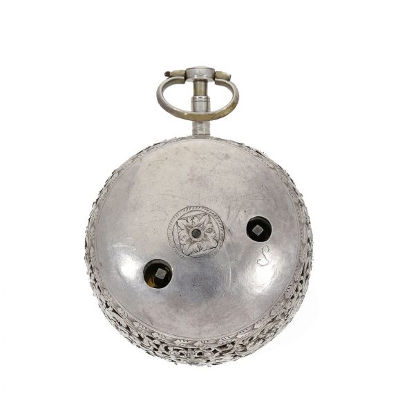 Impressive Swiss silver pair cased verge watch Circa 1685 Impressive Swiss silver pair cased verge watch Circa 1685