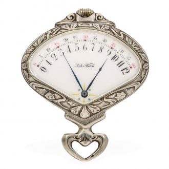 Swiss silver unusual Art Nouveau watch with retrograde dial Circa 1910
