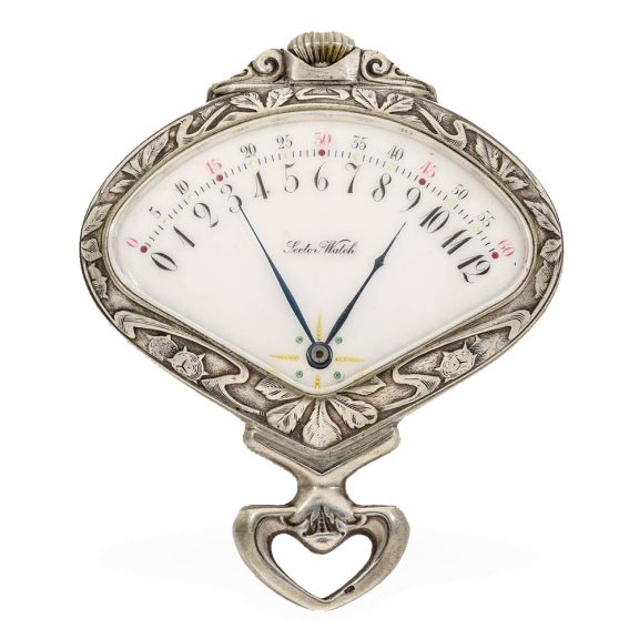 Swiss silver unusual Art Nouveau watch with retrograde dial Circa 1910