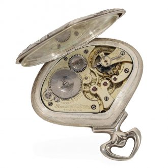 Swiss silver unusual Art Nouveau watch with retrograde dial Circa 1910