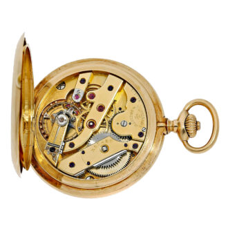 Swiss 18K gold hunting cased lever pocket watch Circa 1904