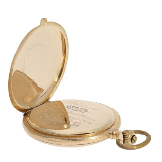 Swiss 14K gold hunting cased precision watch Circa 1890