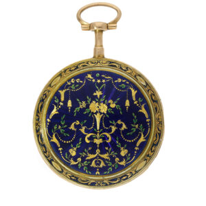 French 18 carat gold and enamel verge pocket watch Circa 1780
