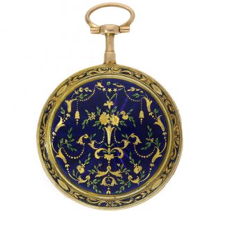 French 18 carat gold and enamel verge pocket watch Circa 1780
