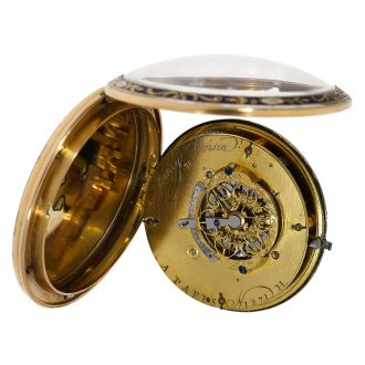 French 18 carat gold and enamel verge pocket watch Circa 1780