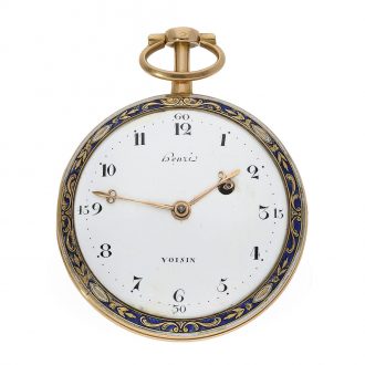 French 18 carat gold and enamel verge pocket watch Circa 1780