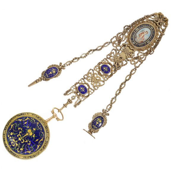 French 18 carat gold and enamel verge pocket watch Circa 1780 French 18 carat gold and enamel verge pocket watch Circa 1780