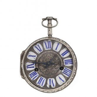 French early silver single handed oignon watch with alarm Circa 1690