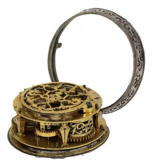 French early silver single handed oignon watch with alarm Circa 1690