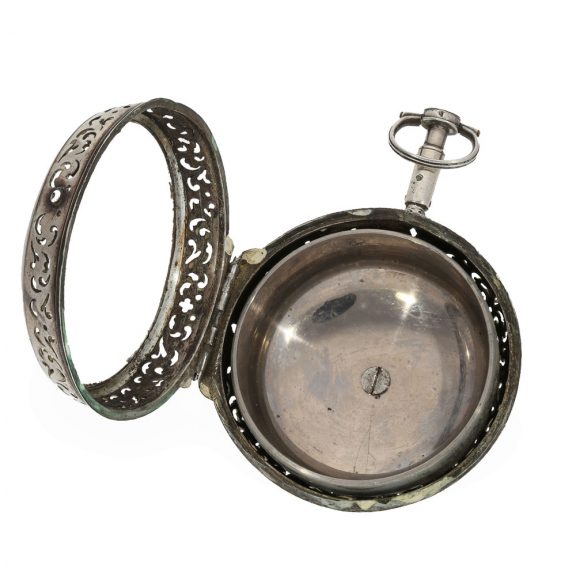 French early silver single handed oignon watch with alarm Circa 1690 French early silver single handed oignon watch with alarm Circa 1690