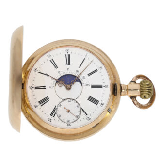 Swiss complicated double sided hunting case pocket watch Circa 1890