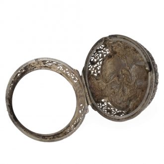 Early English silver verge repoussé watch with alarm Circa 1690
