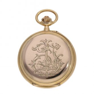 Early French 18 Carat gold chronograph pocket watch Circa 1890