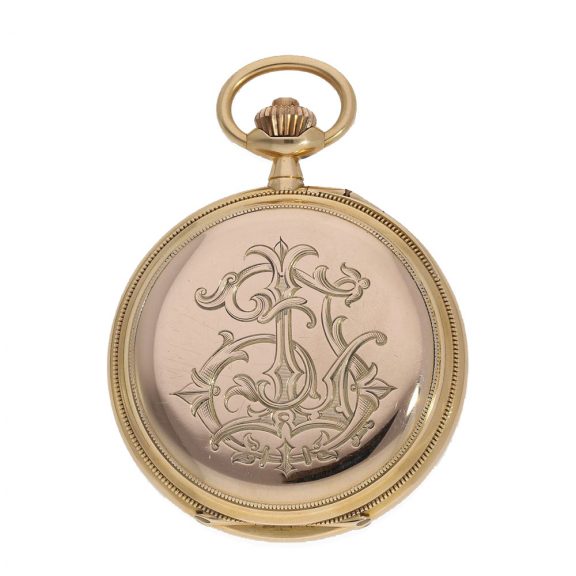 Early French 18 Carat gold chronograph pocket watch Circa 1890 Early French 18 Carat gold chronograph pocket watch Circa 1890
