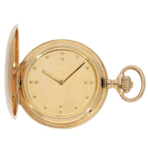 Unusual Swiss gold hunting case watch with 