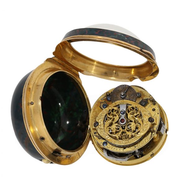 French 18 carat gold and bloodstone verge watch Circa 1750 French 18 carat gold and bloodstone verge watch Circa 1750