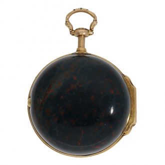 French 18 carat gold and bloodstone verge watch Circa 1750