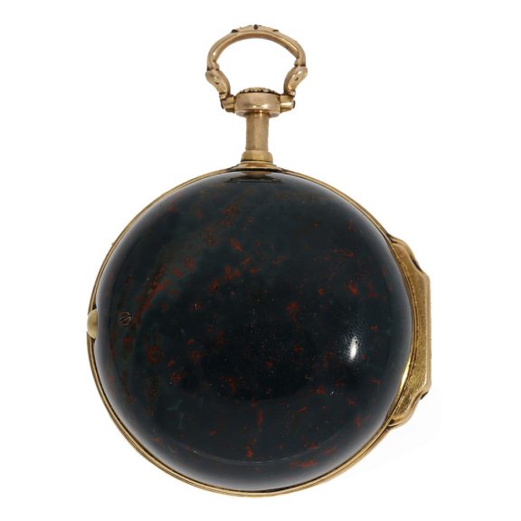 French 18 carat gold and bloodstone verge watch Circa 1750 French 18 carat gold and bloodstone verge watch Circa 1750