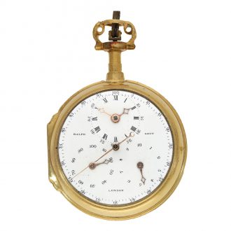 English fire gilded verge watch with pedometer Circa 1799