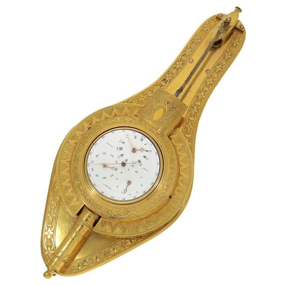 English fire gilded verge watch with pedometer Circa 1799 English fire gilded verge watch with pedometer Circa 1799