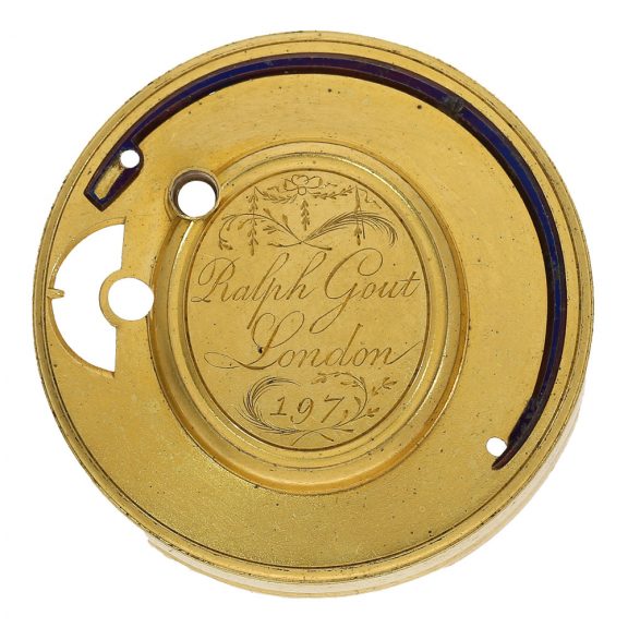 English fire gilded verge watch with pedometer Circa 1799 English fire gilded verge watch with pedometer Circa 1799