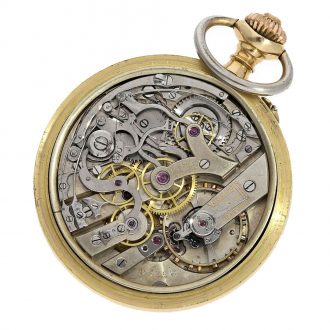 Swiss 18K gold anker chronometer with chronograph Circa 1908