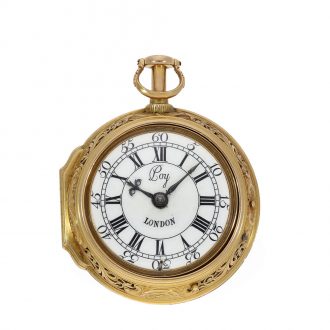 Early English museum quality gold cylinder watch Circa 17351735