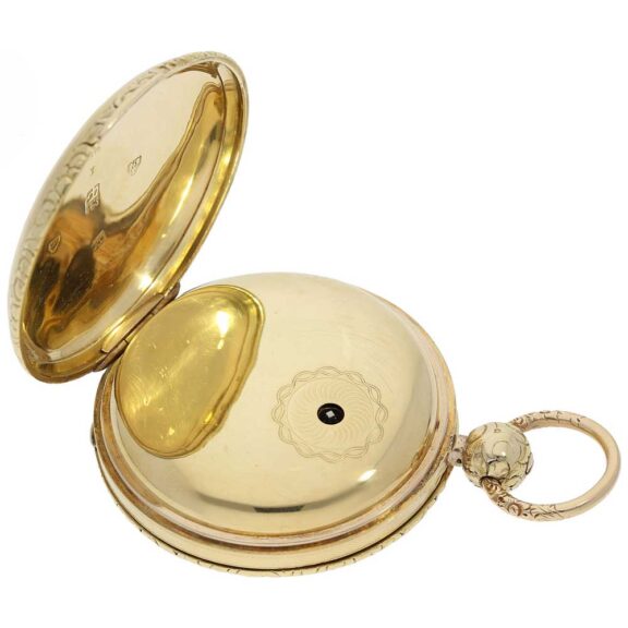 English rack lever watch with 15 seconds indication Circa 1806 English rack lever watch with 15 seconds indication Circa 1806