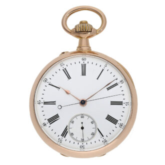 French "Seconde Morte" pocket watch with chronograph Circa 1890