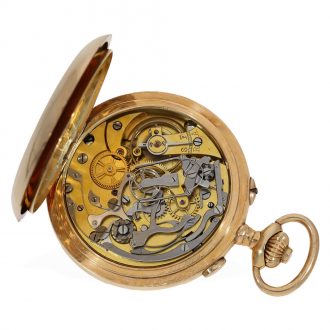 Swiss gold split seconds chronograph with counter Circa 1910
