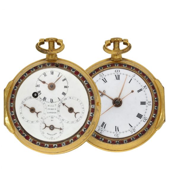 Rare English gold double sided astronomical verge watch Circa 1780 Rare English gold double sided astronomical verge watch Circa 1780