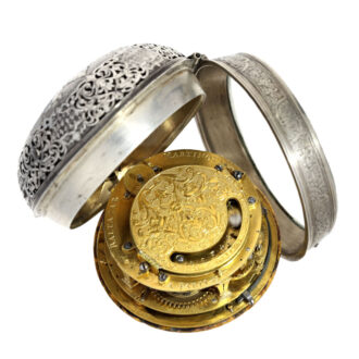Fench silver verge with repeating hours and quarters Circa 1637
