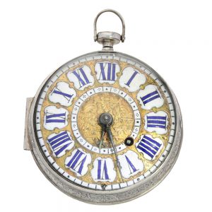 Fench silver verge with repeating hours and quarters Circa 1637