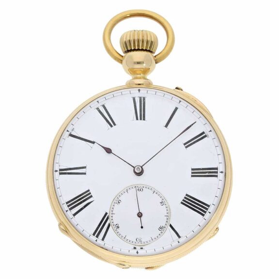 Swiss chronometer with rare winding mechanism Circa 1860