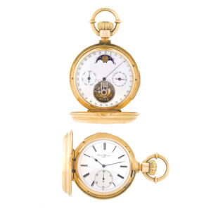Exceptionally rare Swiss two minute tourbillon double dialled watch Circa 1875