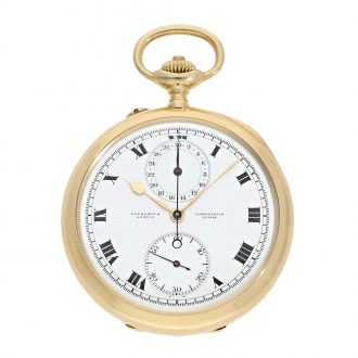 Swiss 18 carat gold watch with chronograph Circa 1916